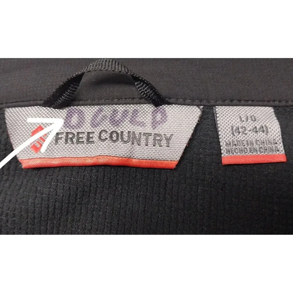 Free Country Men Size Large 42-44  Black Jacket Water Resistant Active Softshell